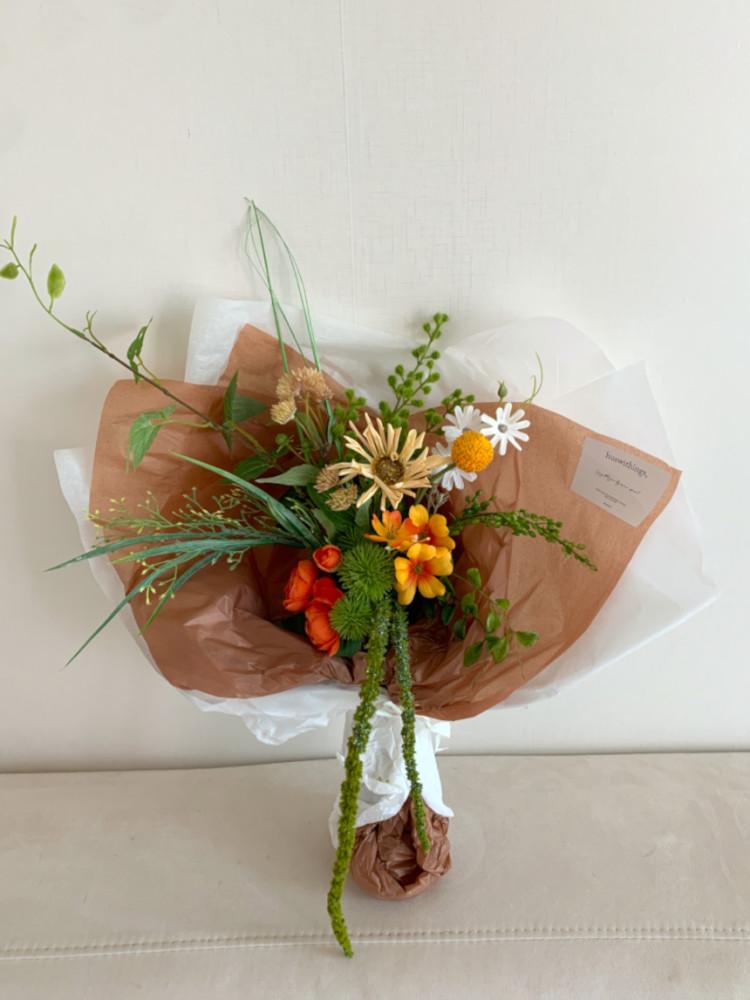 [Artificial flower] 빈티지 줄맨드라이 조화 꽃다발 조화키트 조화세트 촬영부케