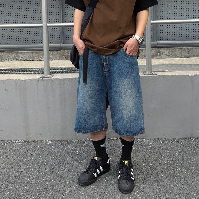 Vintage Loose Denim Shorts - S / Blue