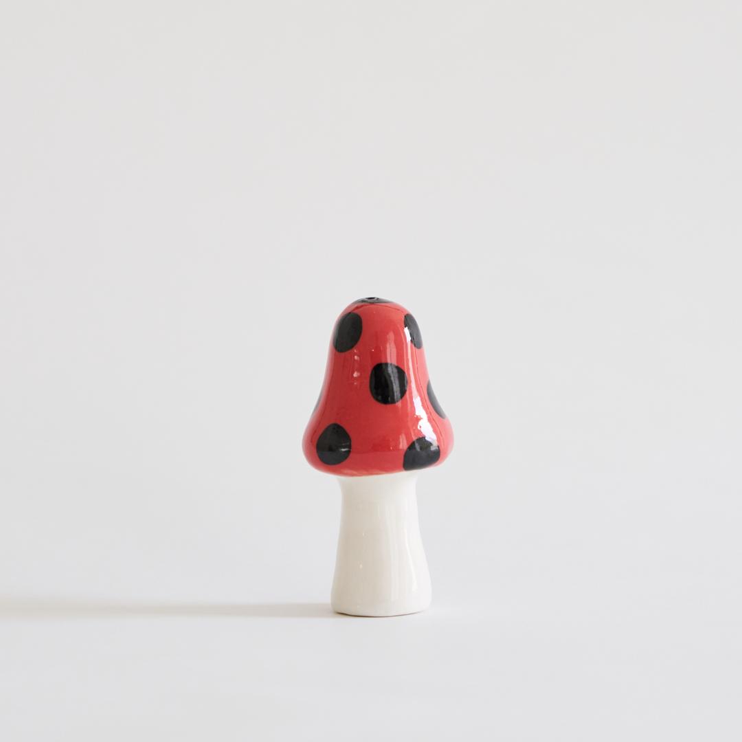 PINE MUSHROOM INCENSE HOLDER RED