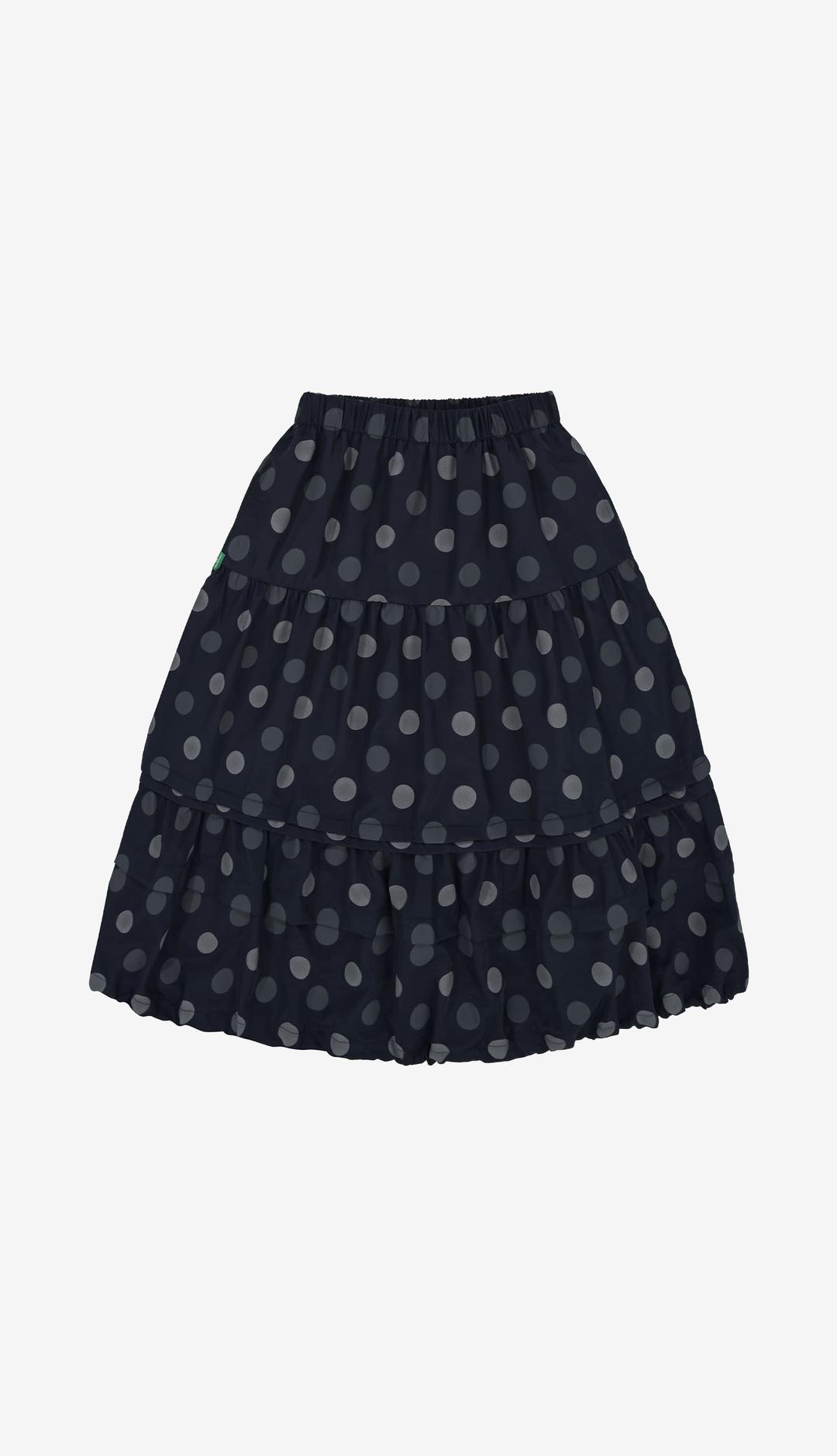 250. Dot Shirring SK _ Navy