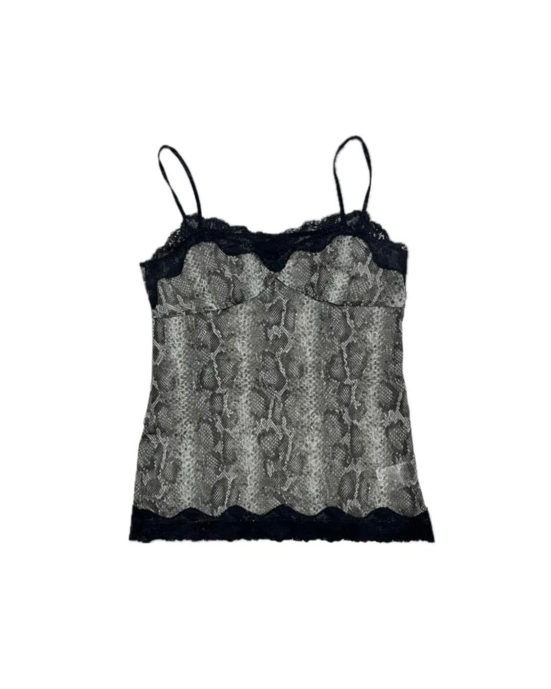 빈티지 펑크 갸루 오리엔탈 y2k 뱀피 파이톤 슬리브리스 | 후루츠패밀리