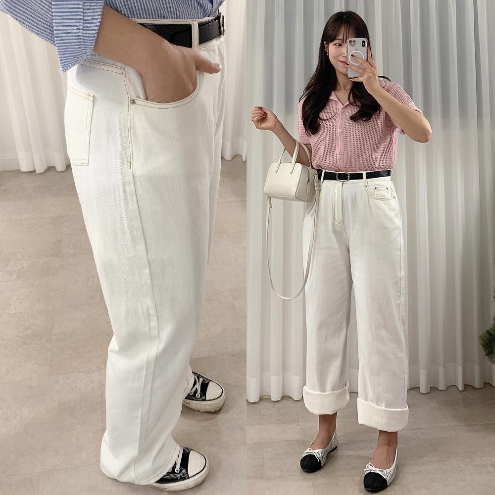 배색 메이트 코튼 팬츠 A0038