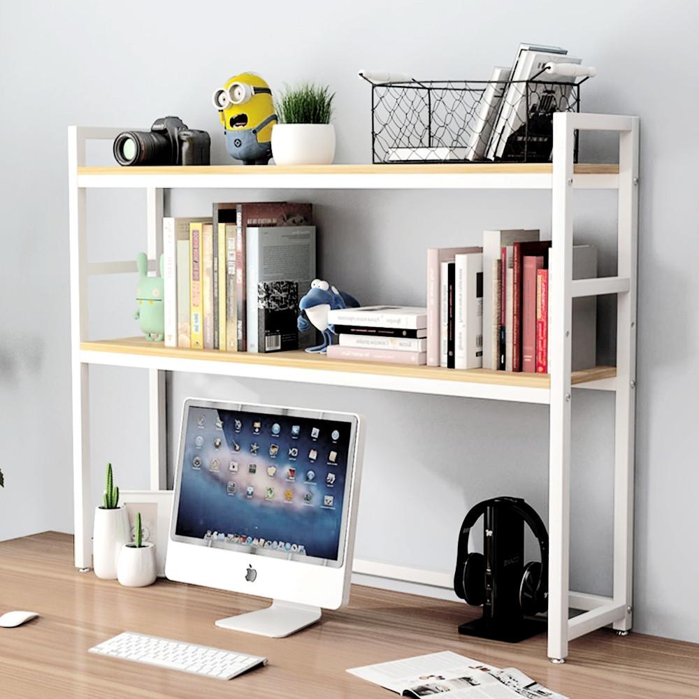 선반 튼튼한 철제 책장선반 책상위선반 책꽂이 높이조절 2단 75 HC-2S75