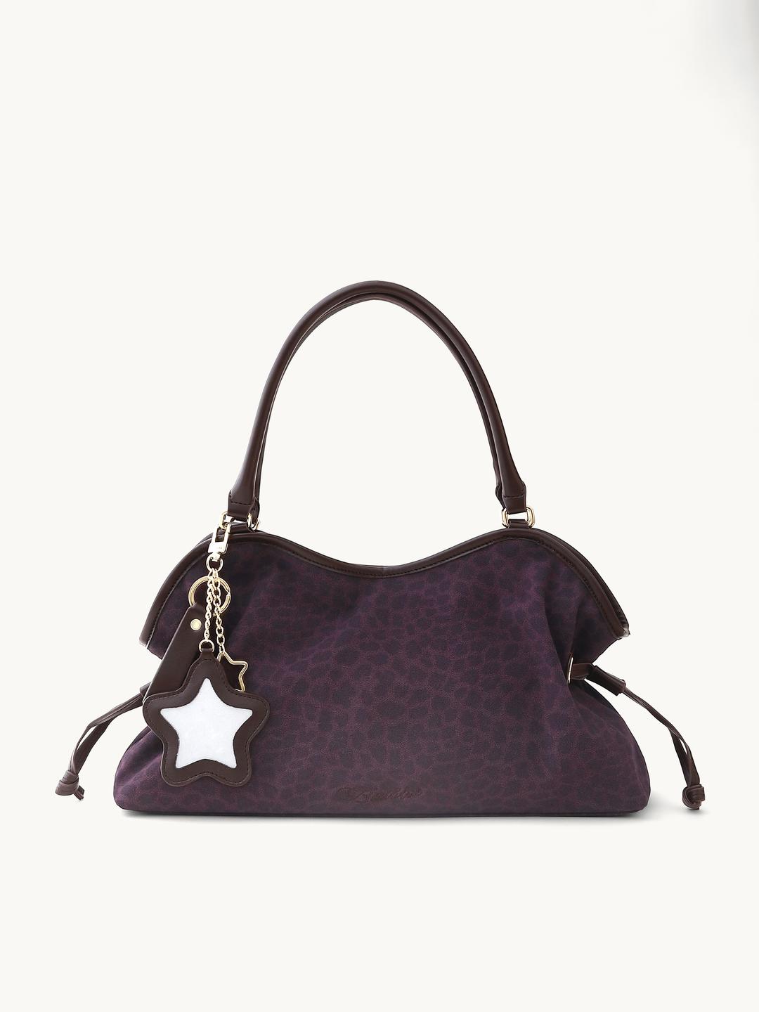 Mini Washed Leopard Dimsum Bag Purple