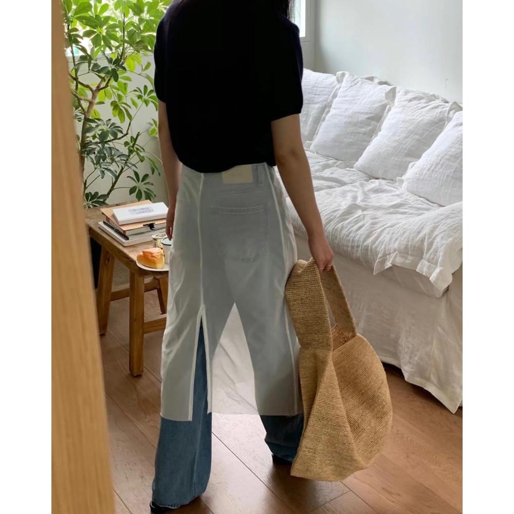 (아이 당일) hander 핸더 마레 스커트 시스루 레이어드 롱 sk