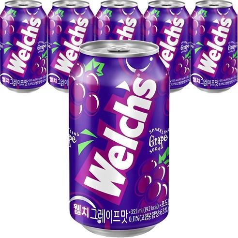 웰치스 그레이프맛, 355ml, 6개 - 웰치스 | 쿠팡