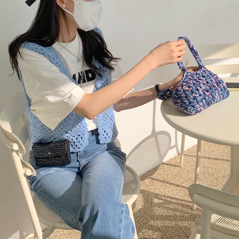 DIY코바늘 조끼뜨기 크로쉐 뷔스티에 모티브 베스트 만들기 패키지