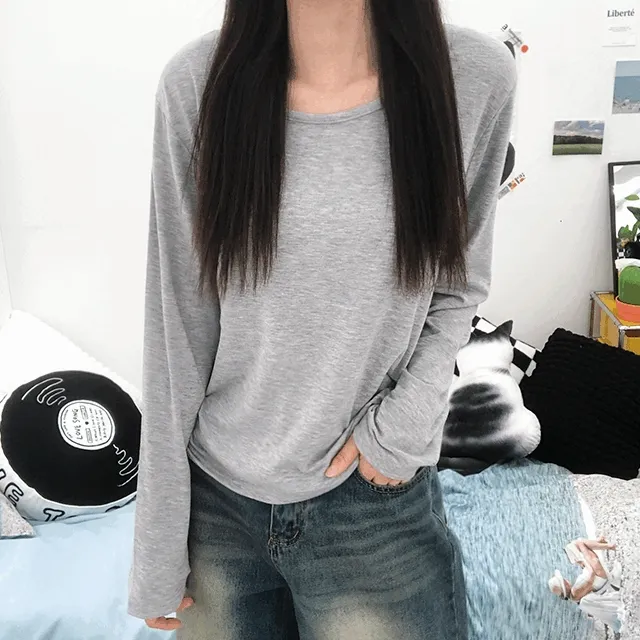 [가격실화?/9col] 헤더 베이직 라운드 긴팔 이너 티셔츠 / 무지티 / 데일리 / 기본티 / 이너티 / 강추 / 깔별소장 / 꾸안꾸 / 쭉티 / 기본템 / 필수템