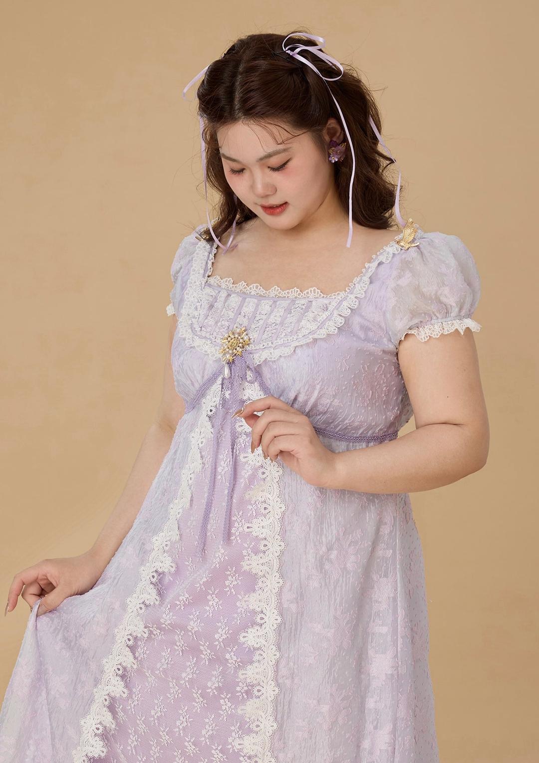 Curve & Plus Monet's Irises Regency Dress - 0XL