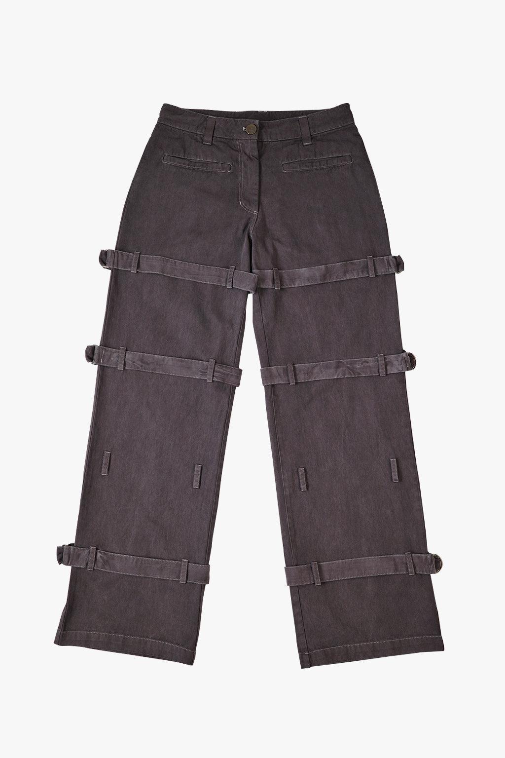 PIGMENT BUCKLE STRAPS PANTS / BROWN