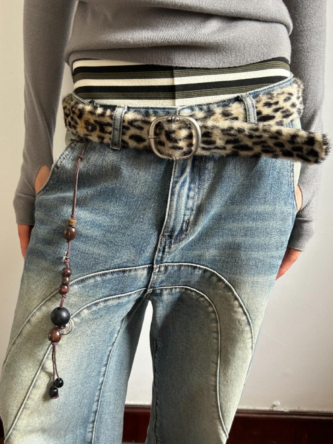 OINIMI Leopard Fur Belt