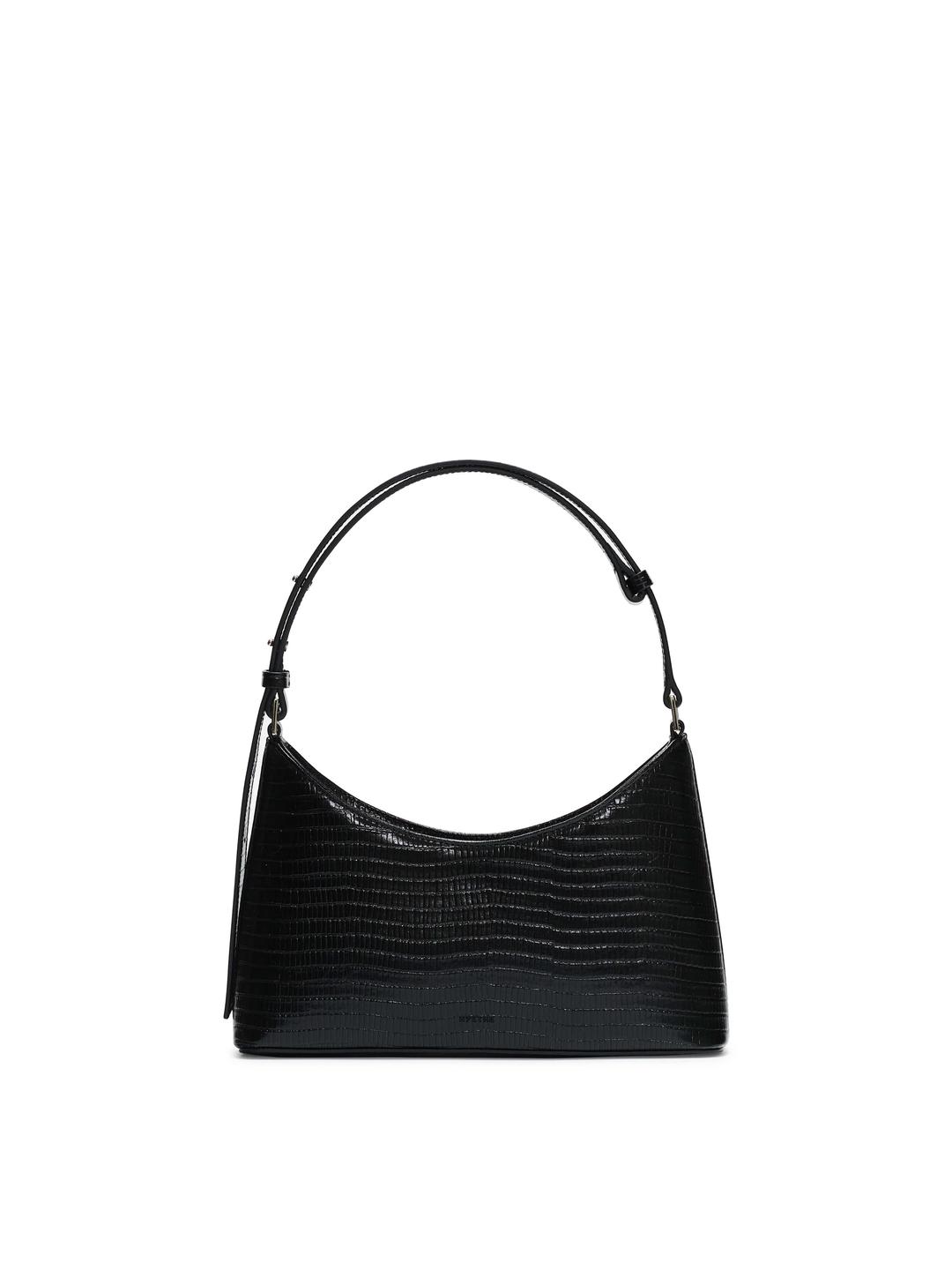 HALF BAGUETTE BAG_LIZARD BLACK