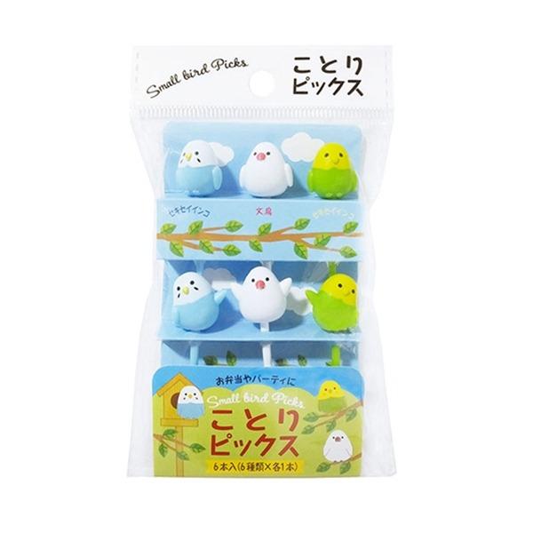 마루끼 새모양 음식 데코픽 초등학생 소풍 도시락픽 반찬 이쑤시개 과일꽂이 (6Pset)