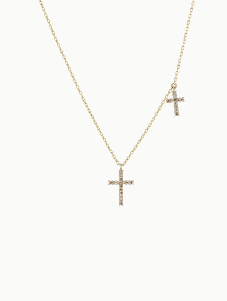 14k 더블 크로스 네크리스