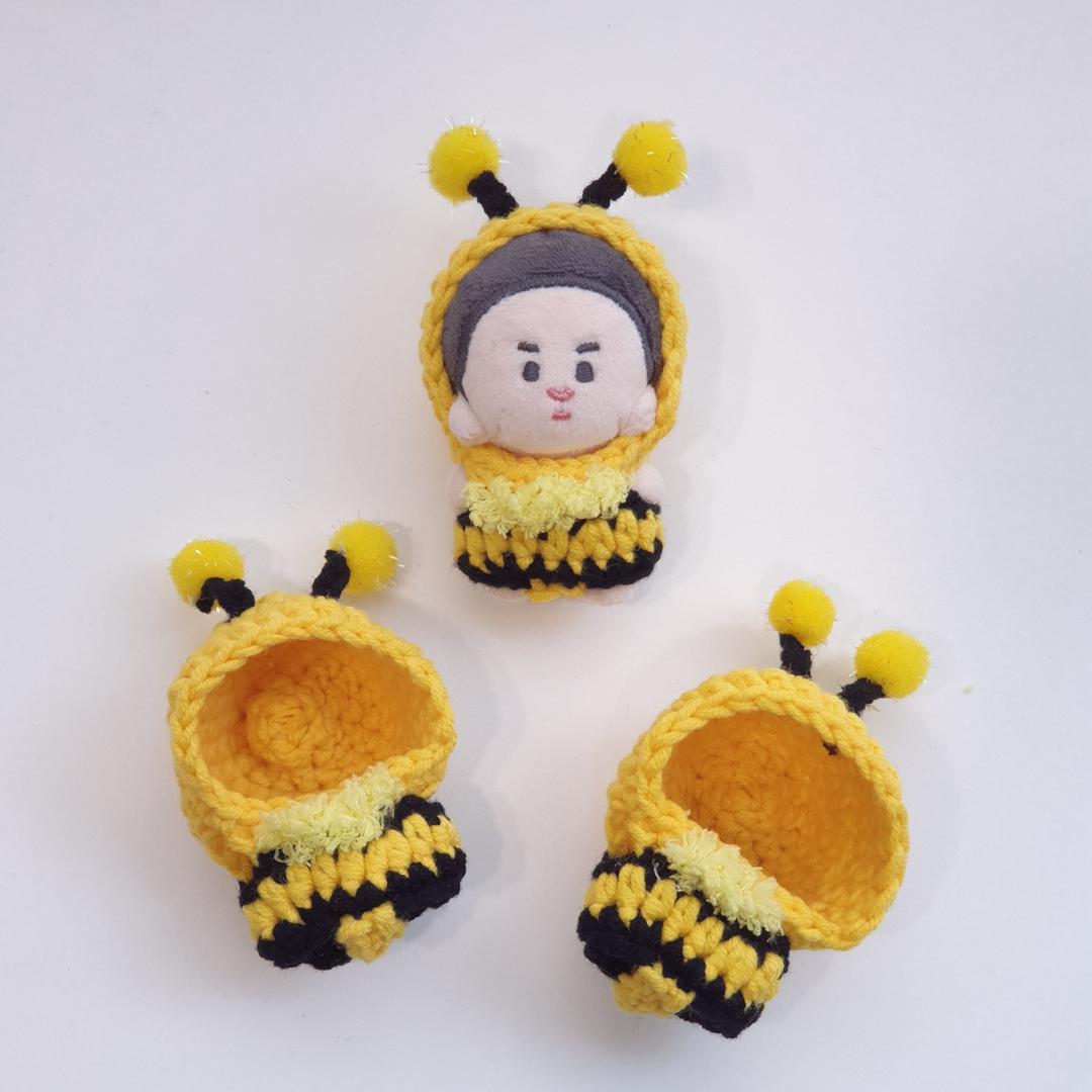 5cm 인형옷 - 꿀벌 올인원 / 아이돌 무속성 솜뭉치 인형 뜨개 옷