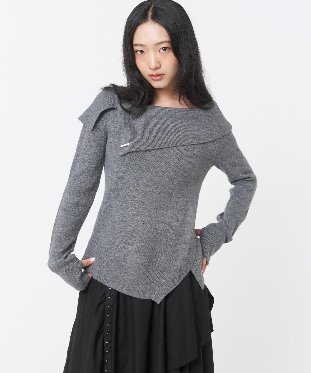 Folding layered knit GREY