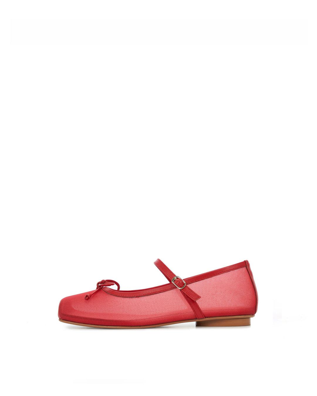 SIA Ballerina Mesh Flats - RED
