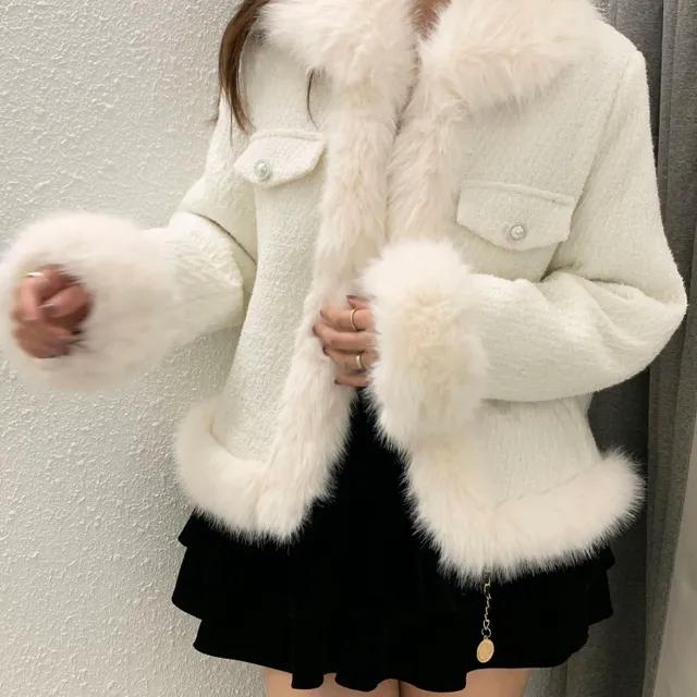 고퀄 누빔안감 트위드 퍼 자켓 (겨울안감)