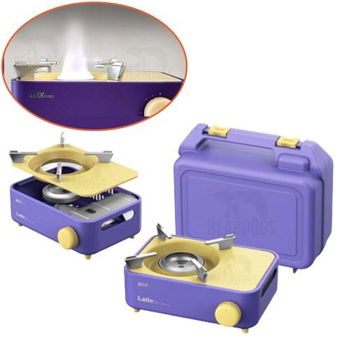 맥스 라떼 버너 미니 스토브 가스 브루스타 부르스타 블루베리 맥선 휴대용, 블루베리색, 1개 - 캠핑주방 | 쿠팡