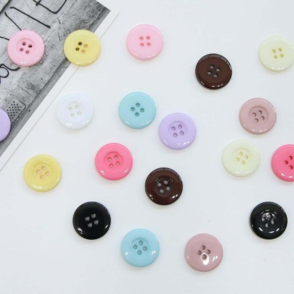 5개) 21mm 4구 베이직 플라스틱 단추 10color C0