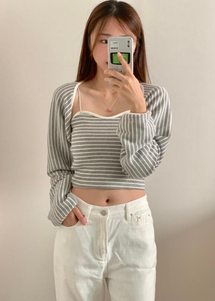 스트라이프 볼레로 세트 (Stripe bolero set)