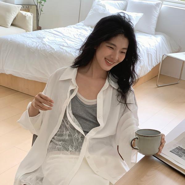 White Loose Lace Shirt