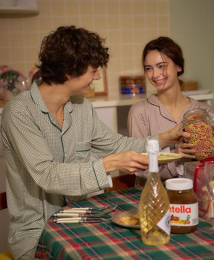 오프아워 데이니 체크 피치기모 파자마 세트