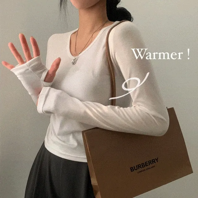 [후기보장100%] 소장욕구, 속기모 브이넥 워머 긴팔티셔츠 - 4color