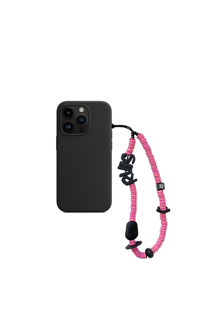 nature beads phone strap pink