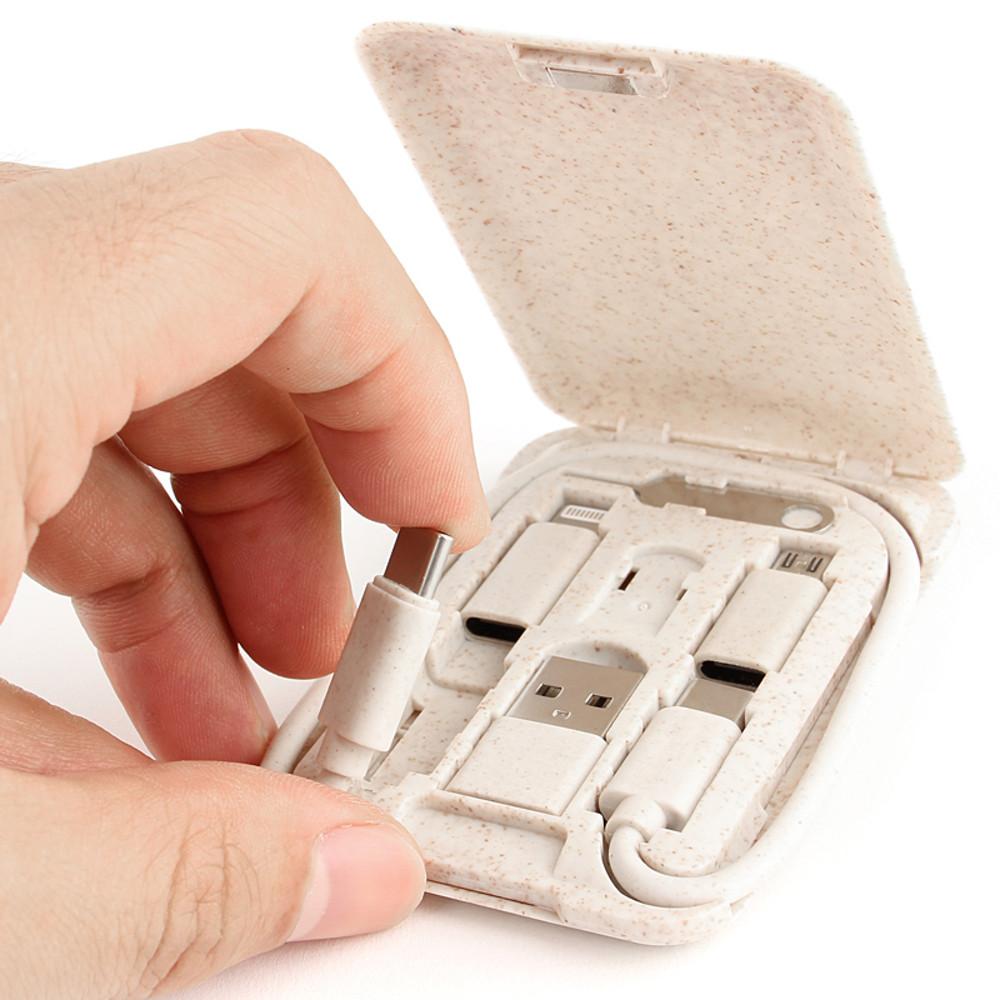 모락 6in1 에코 케이블 키트 멀티케이블 젠더 유심 리무버 C 5 8 PD PPS 60W