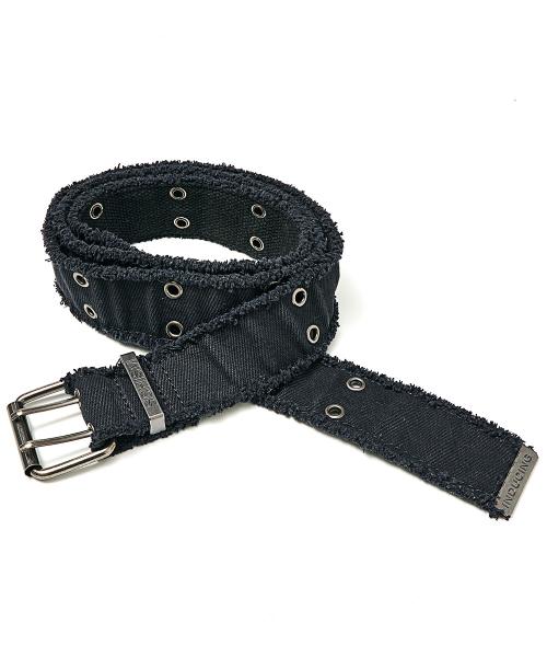 DOUBLE EYELET BELT CHARCOAL