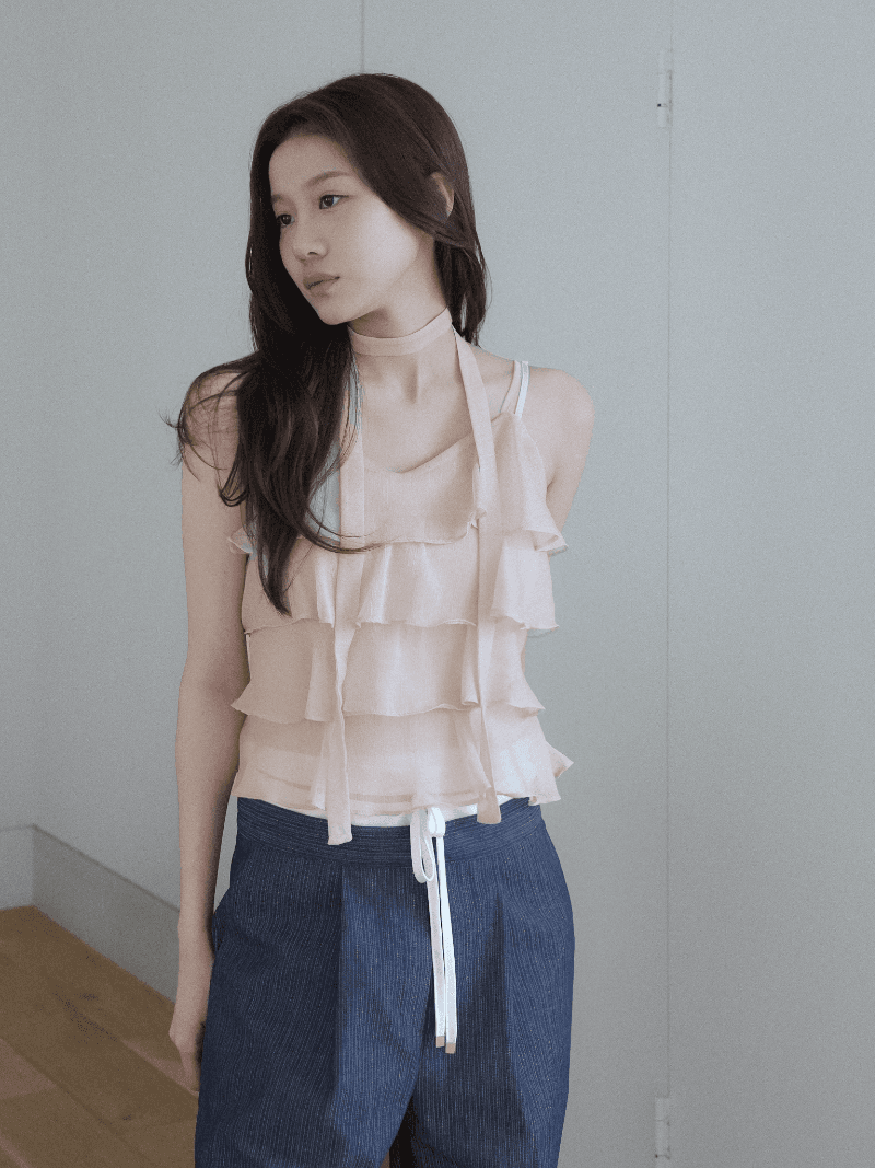 [NouArté] 브리엘 러플 블라우스 (베이지)