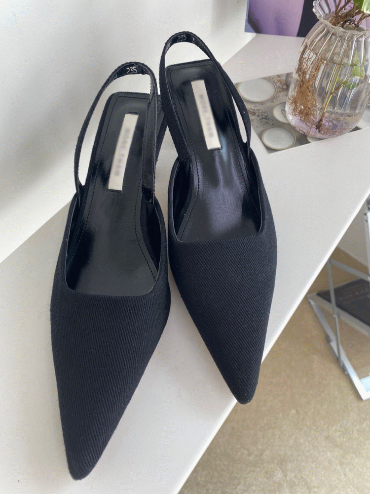 레어먼트 코튼 스틸레토 슬링백