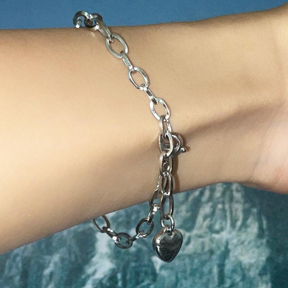 체인하트 써지컬스틸 펜던트 팔찌