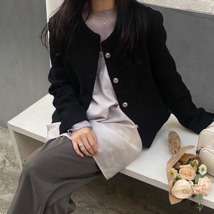 [스페셜오더_29CM 단독](13차 리오더) Modern black tweed jacket (2 SIZE)