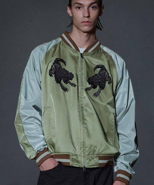 Cerberus Satin Blouson Jacket - Khaki