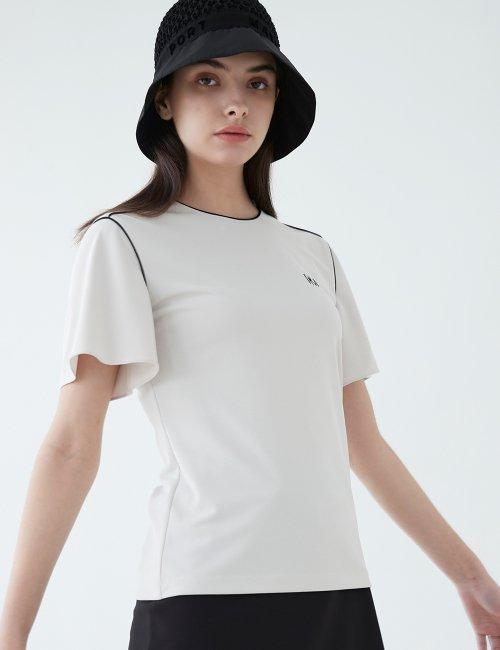 PERRY ROUND NECK TOP - BEIGE