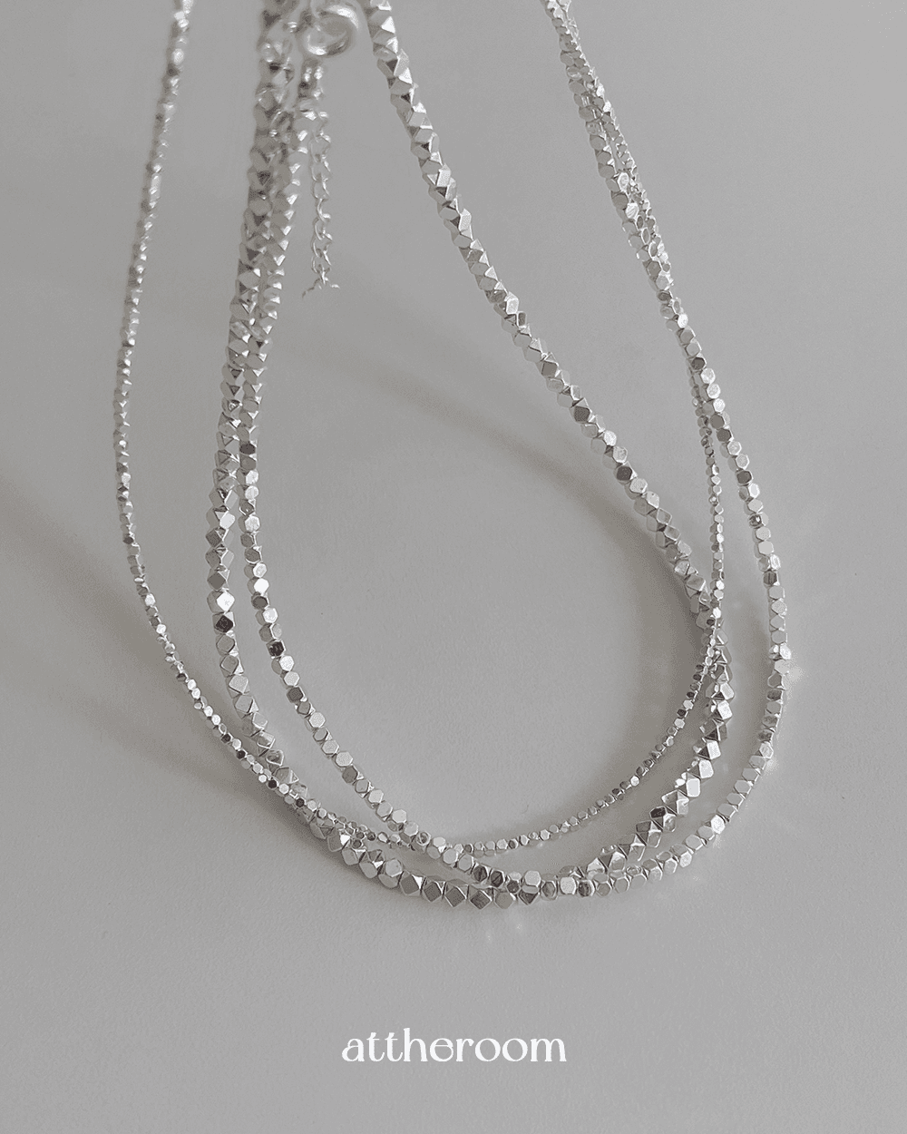 MADE 실버925 헤마타이트 컷팅 칩 원석목걸이 (3size)