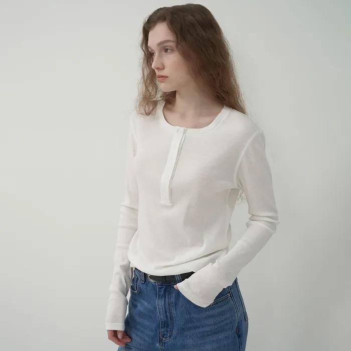 [2차]헨리넥 클래식 티셔츠 -White