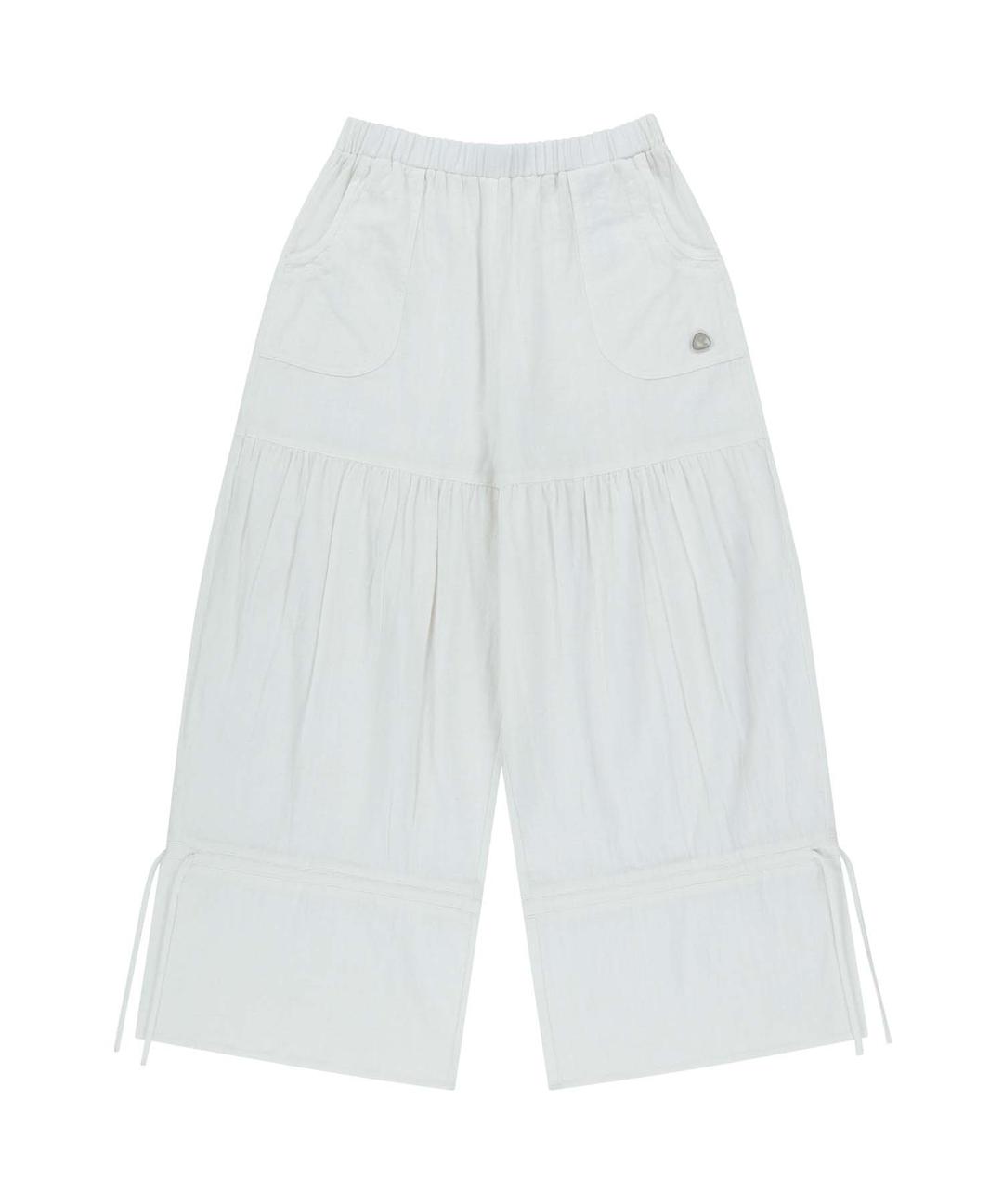 SHIRRING ROUGH PANTS WHITE