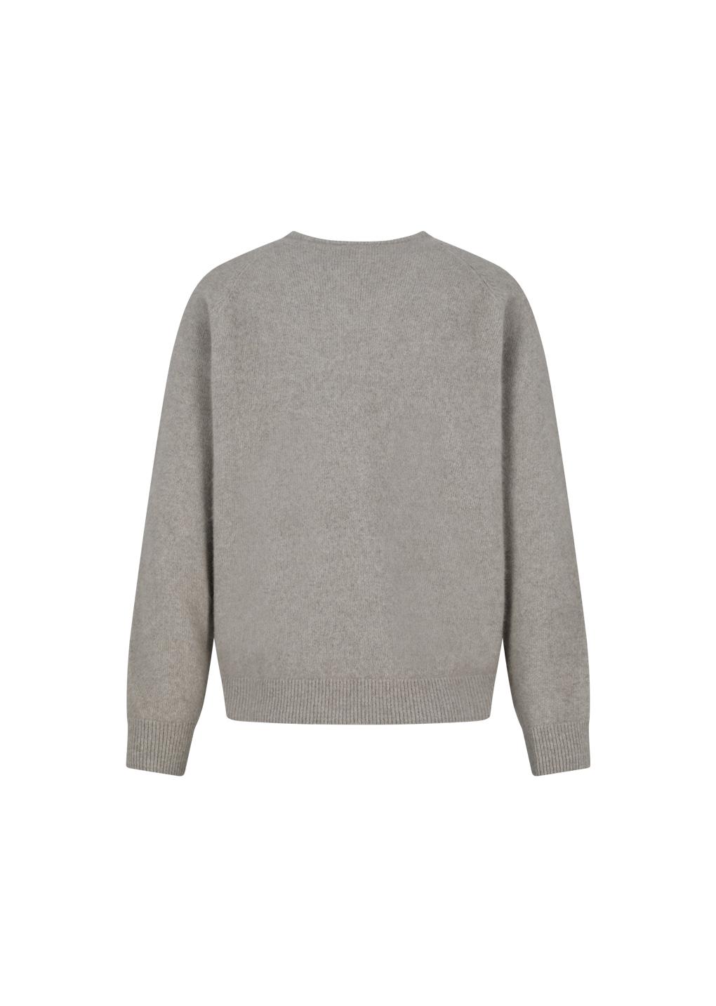 racoon v-neck knit, beige