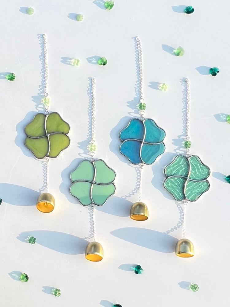 [스프링글]행운을 선물🎁하세요🍀네잎클로버 도어벨🔔