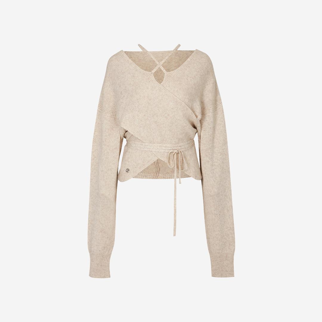 Pain Or Pleasure Women Iris Wrap Knit Beige