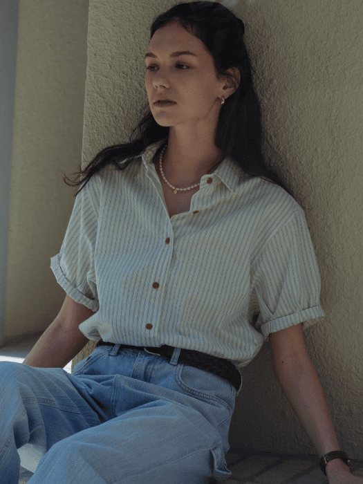Ann button point shirt (2color)