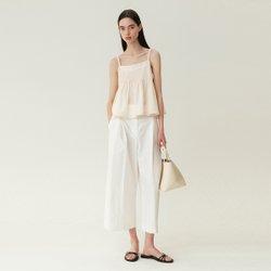 Cropped Cotton Balloon Trousers Ivory