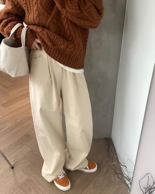 버터 와이드 팬츠