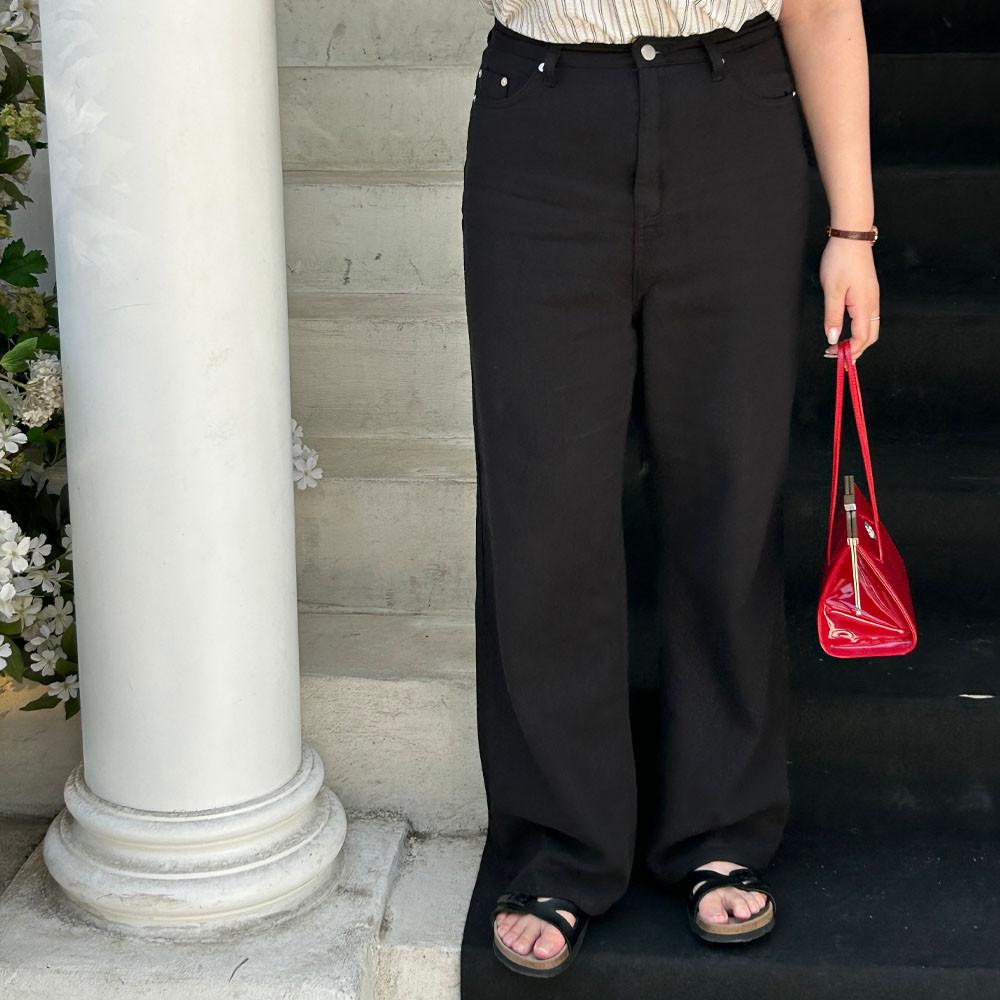 후들후들 데일리 썸머 블랙 와이드 데님팬츠