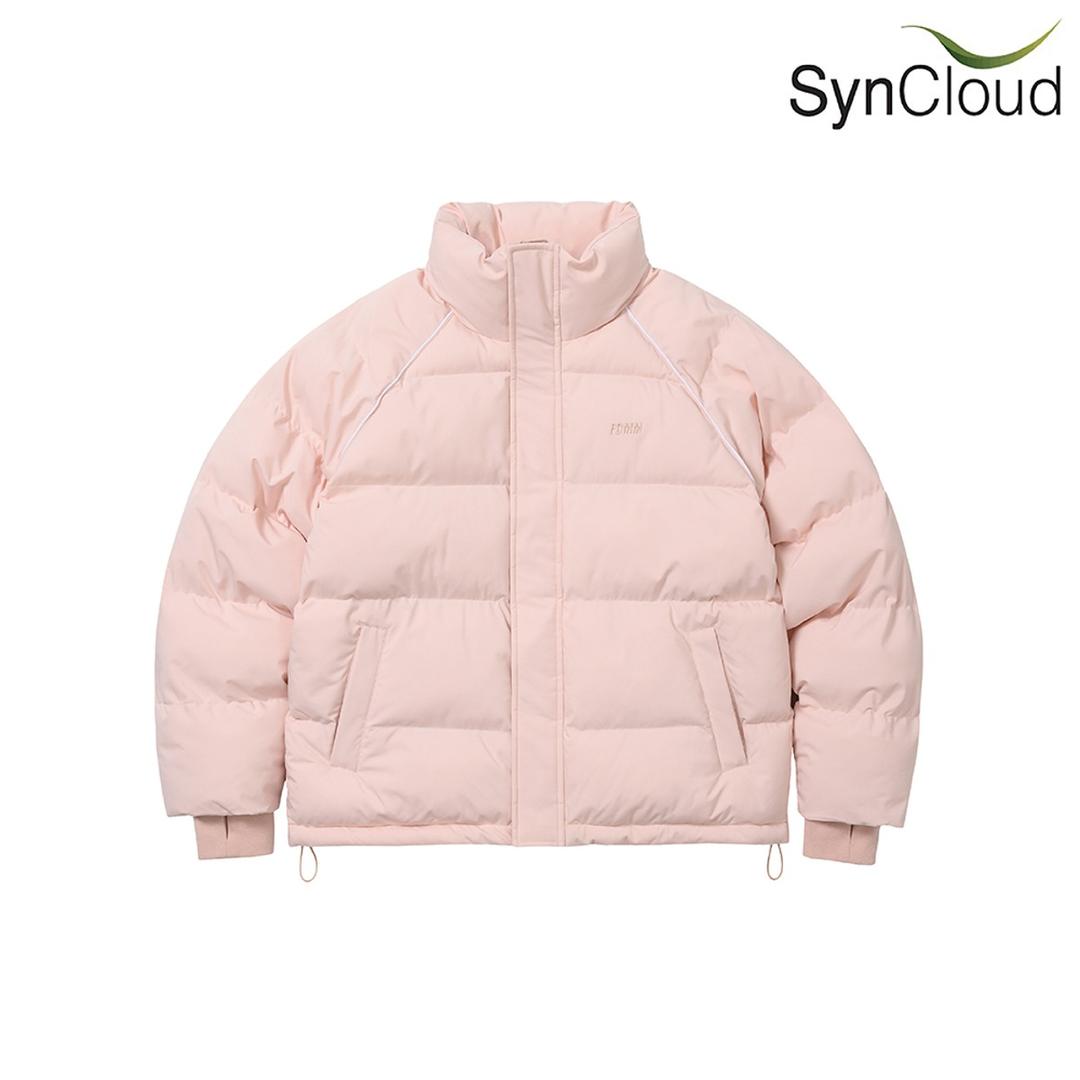 클럽 팀 파이핑 숏 패딩 점퍼 - 피치