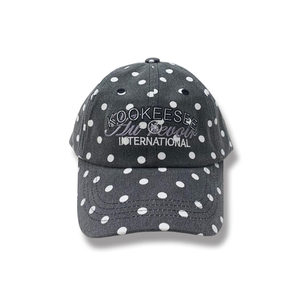 vintage washing dot ball cap (Pigment Black)