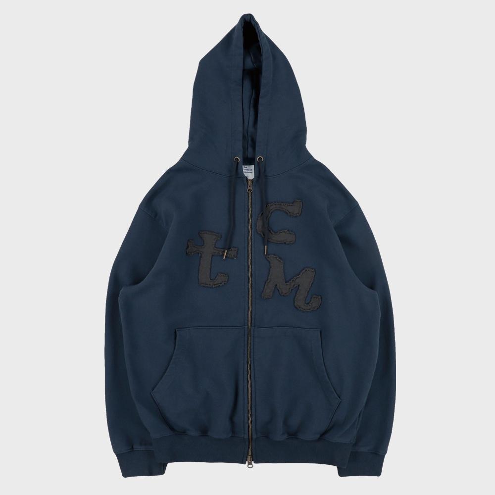 TCM logo hooded zip-up (navy)